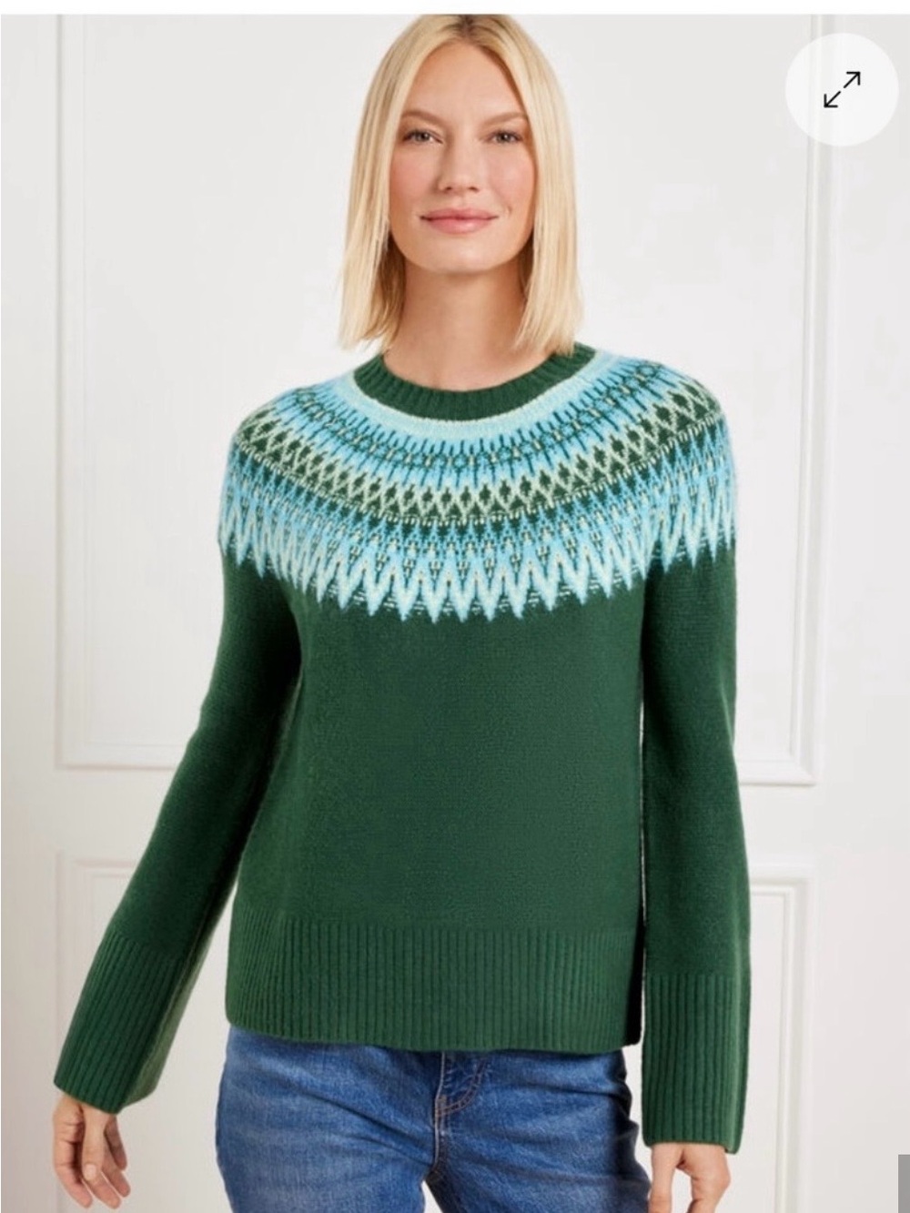 TALBOTS PETITE FAIR ISLE SWEATER – SIZE LARGE PETITE